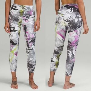 Lululemon Throwback Print Align High-Rise Pant 25" Unicorn Throwback White 6